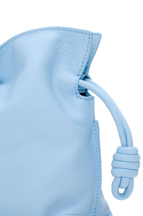 Loewe mujer bolso de mano mini flamenco de piel de becerro napa LP64330 azul polvoriento