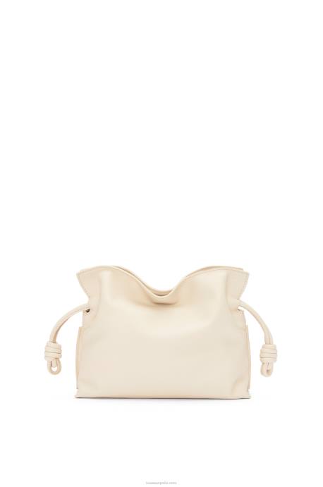 Loewe mujer bolso de mano mini flamenco de piel de becerro napa LP64331 angora