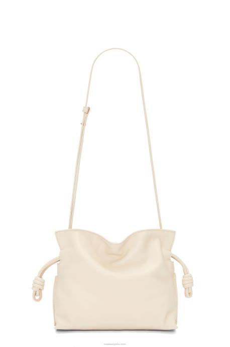 Loewe mujer bolso de mano mini flamenco de piel de becerro napa LP64331 angora