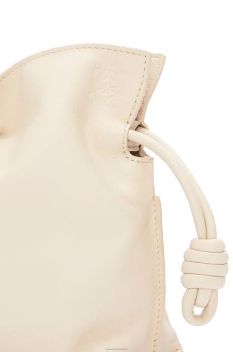 Loewe mujer bolso de mano mini flamenco de piel de becerro napa LP64331 angora