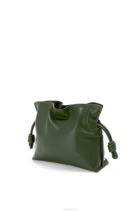 Loewe mujer bolso de mano mini flamenco de piel de becerro napa LP64553 caqui de la vendimia