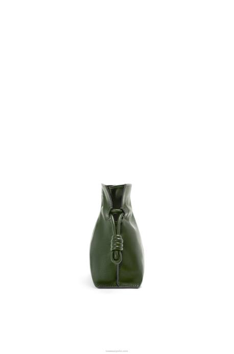 Loewe mujer bolso de mano mini flamenco de piel de becerro napa LP64553 caqui de la vendimia