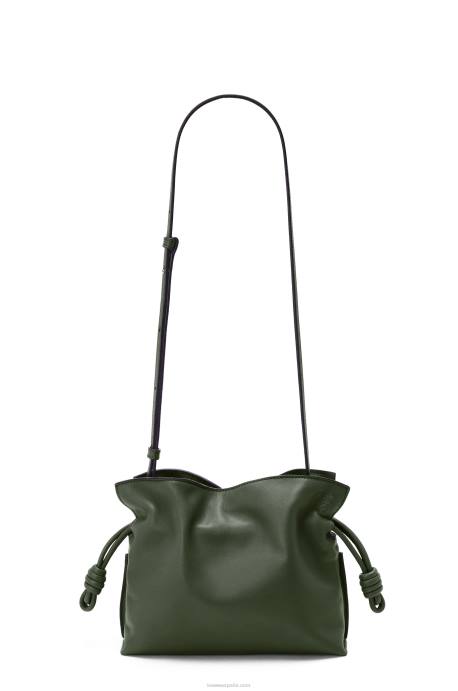 Loewe mujer bolso de mano mini flamenco de piel de becerro napa LP64553 caqui de la vendimia