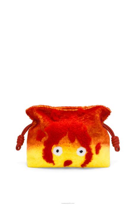 Loewe mujer clutch de flamenca calcifer en borrego LP64443 rojo