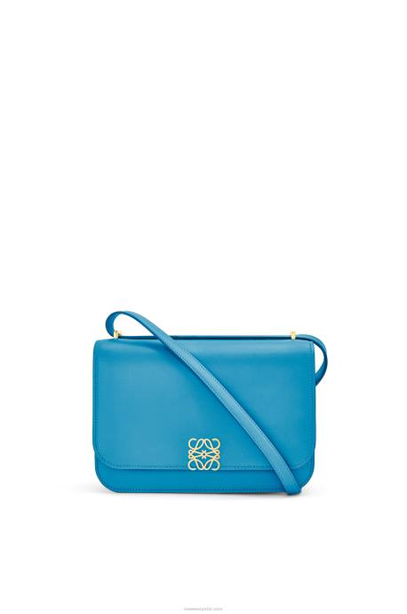 Loewe mujer bolso goya en piel de becerro de seda LP64495 laguna azul