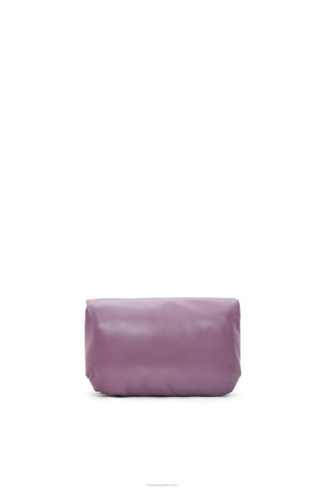 Loewe mujer bolso goya mini puffer de piel de cordero napa brillante LP64322 lavanda