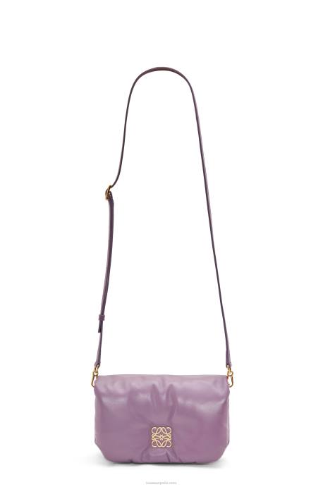 Loewe mujer bolso goya mini puffer de piel de cordero napa brillante LP64322 lavanda
