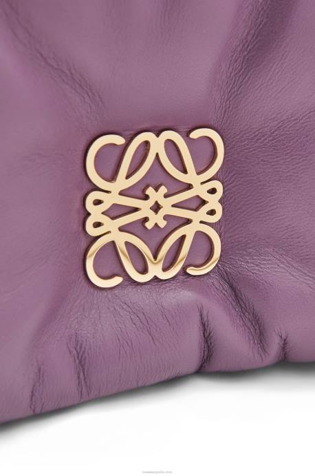 Loewe mujer bolso goya mini puffer de piel de cordero napa brillante LP64322 lavanda