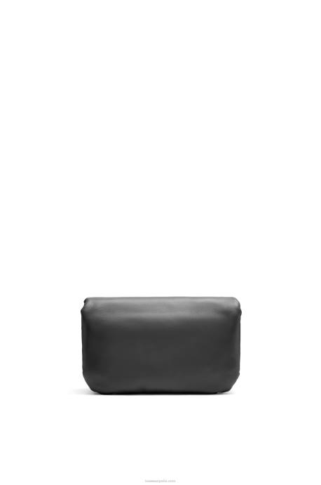 Loewe mujer bolso goya mini puffer de piel de cordero napa brillante LP64413 negro