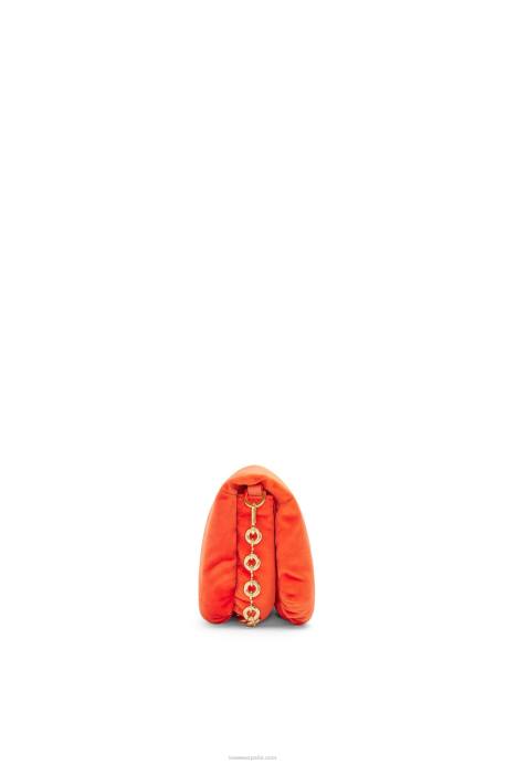 Loewe mujer bolso goya mini puffer de terciopelo LP64249 rojo coral