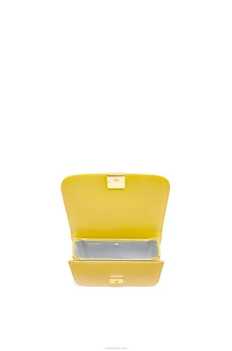 Loewe mujer bolso goya pequeño en piel de becerro de seda LP64304 amarillo