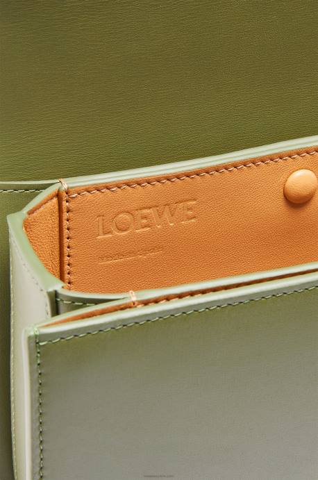 Loewe mujer bolso goya pequeño en piel de becerro de seda LP64307 aguacate verde