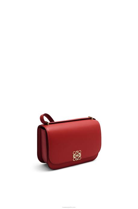 Loewe mujer bolso goya pequeño en piel de becerro de seda LP64308 color rojo oscuro