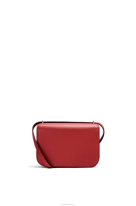 Loewe mujer bolso goya pequeño en piel de becerro de seda LP64308 color rojo oscuro