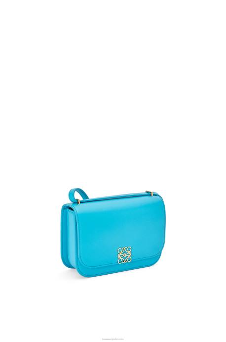 Loewe mujer bolso goya pequeño en piel de becerro de seda LP64309 cian