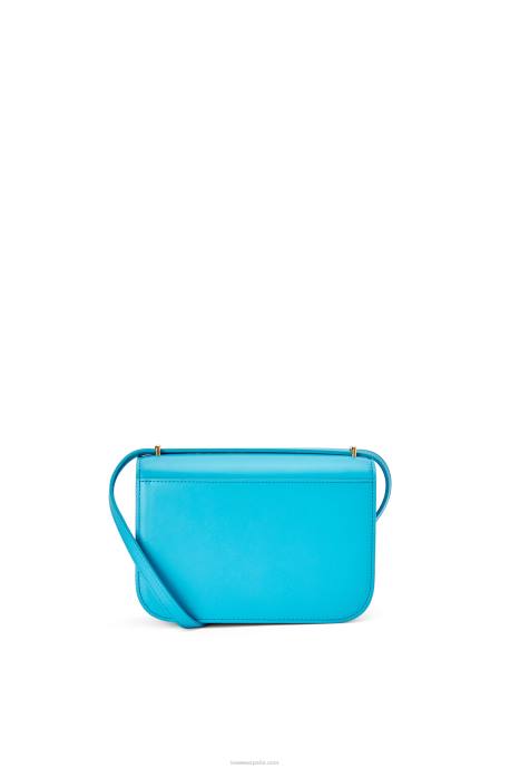 Loewe mujer bolso goya pequeño en piel de becerro de seda LP64309 cian