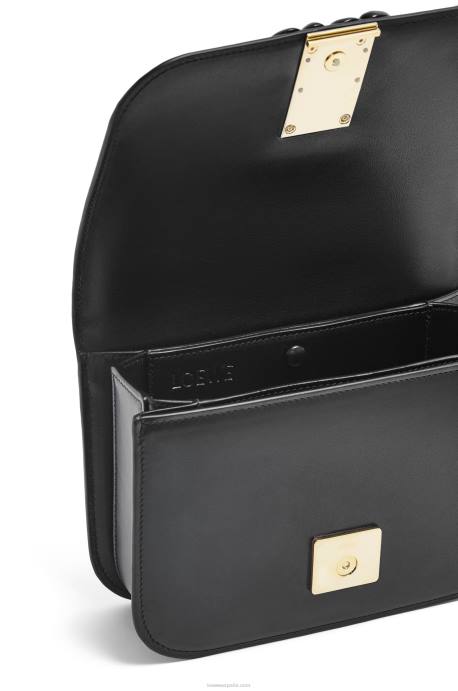 Loewe mujer bolso goya pequeño en piel de becerro de seda LP64456 negro