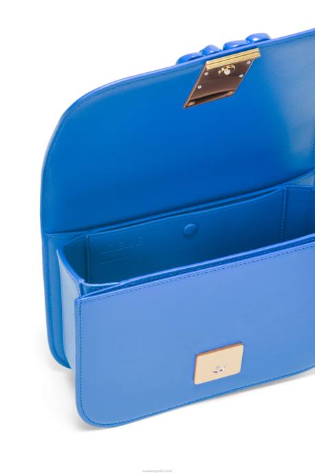 Loewe mujer bolso goya pequeño en piel de becerro de seda LP64481 buceo azul