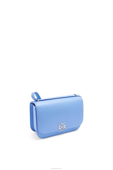 Loewe mujer bolso goya pequeño en piel de becerro de seda LP64508 azul celestino