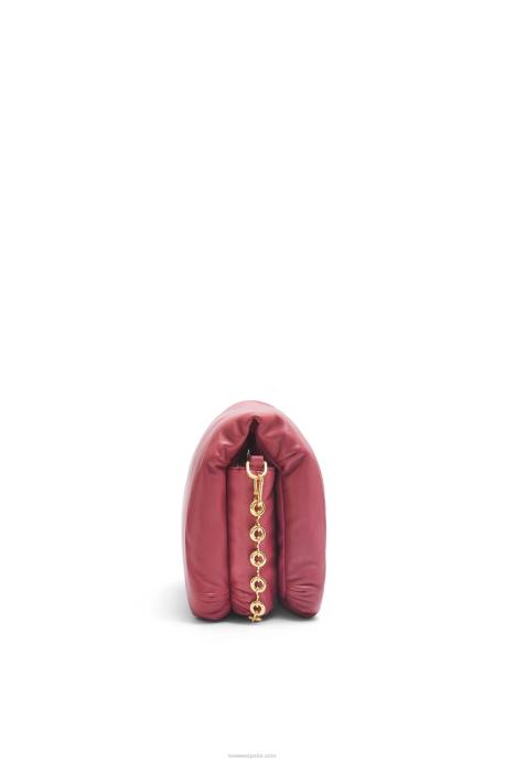 Loewe mujer bolso puffer goya de napa de cordero brillante LP64489 ciruela