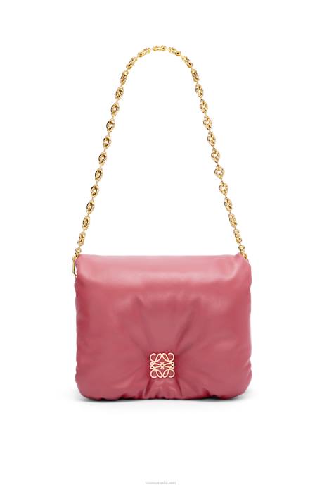 Loewe mujer bolso puffer goya de napa de cordero brillante LP64489 ciruela