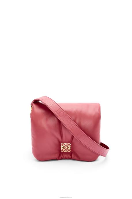 Loewe mujer bolso puffer goya de napa de cordero brillante LP64489 ciruela