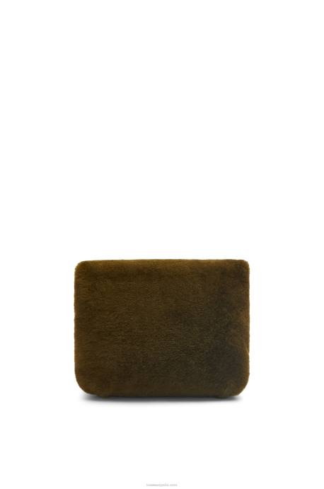 Loewe mujer bolso puffer goya en borrego LP64468 verde caqui