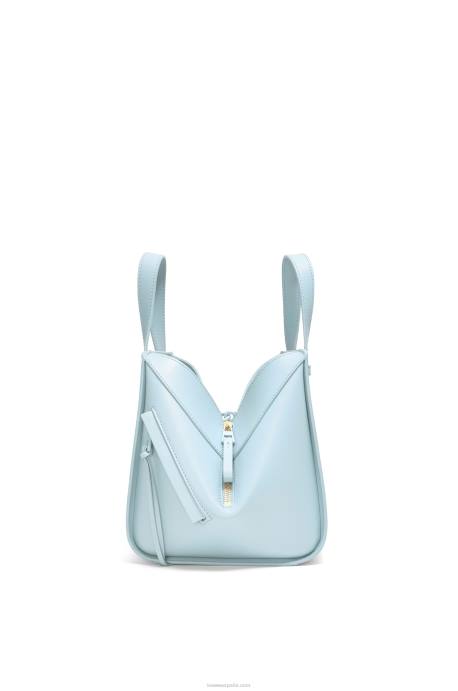 Loewe mujer Bolso compacto hamaca de piel de becerro satinada LP64460 aguamarina