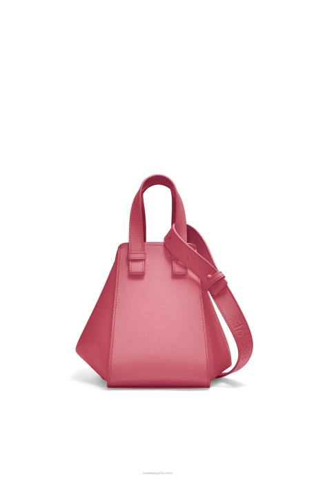 Loewe mujer Bolso compacto hamaca de piel de becerro satinada LP64488 ciruela