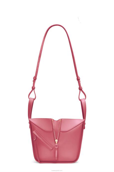 Loewe mujer Bolso compacto hamaca de piel de becerro satinada LP64488 ciruela