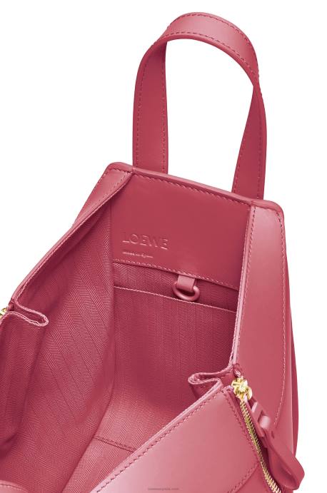 Loewe mujer Bolso compacto hamaca de piel de becerro satinada LP64488 ciruela
