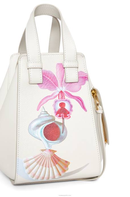 Loewe mujer Bolso compacto maruja mallo hammock de piel de becerro clásica LP64339 blanco suave