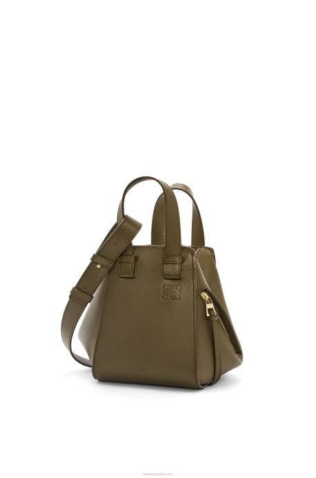 Loewe mujer bolso compacto hamaca en piel de becerro clásica LP64372 verde caqui oscuro