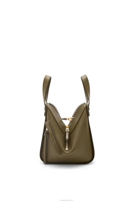 Loewe mujer bolso compacto hamaca en piel de becerro clásica LP64372 verde caqui oscuro