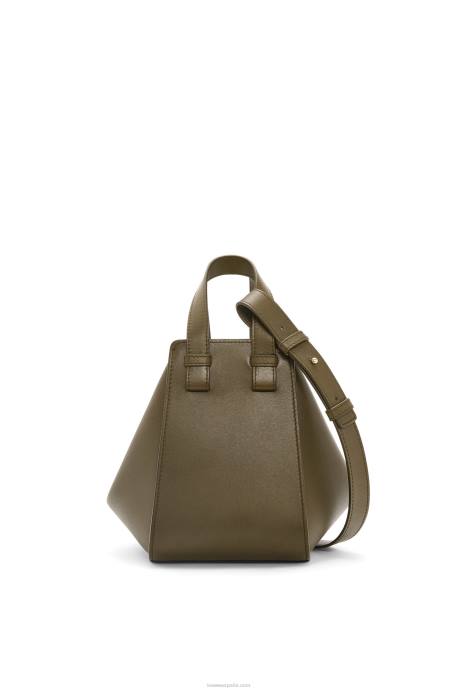 Loewe mujer bolso compacto hamaca en piel de becerro clásica LP64372 verde caqui oscuro