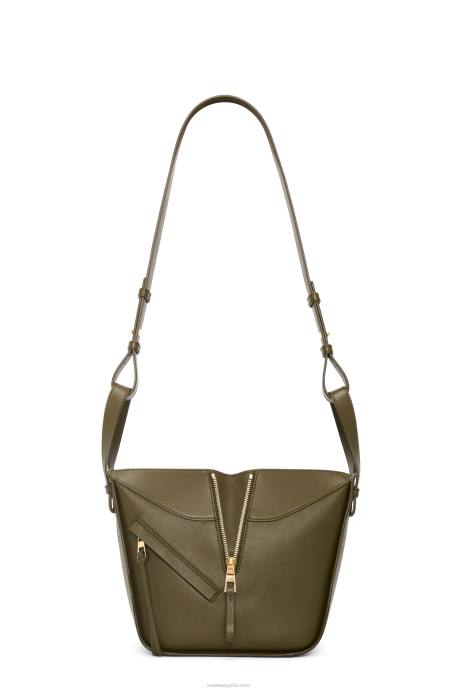 Loewe mujer bolso compacto hamaca en piel de becerro clásica LP64372 verde caqui oscuro