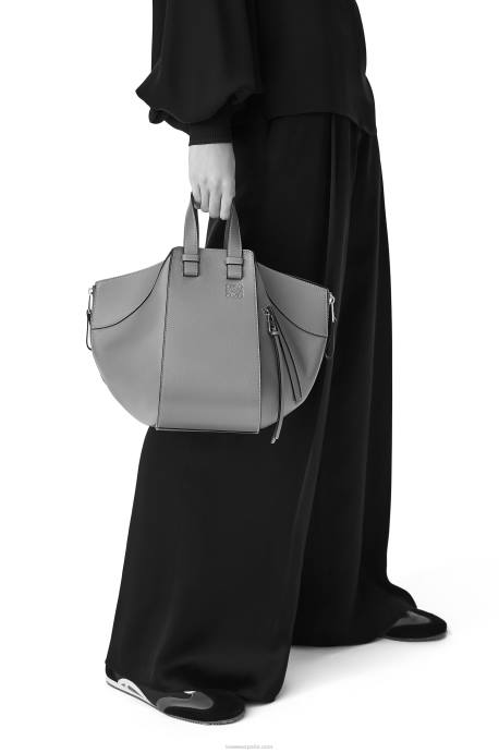 Loewe mujer bolso hamaca pequeño de jacquard anagrama y piel de becerro LP64523 crudo/bronceado