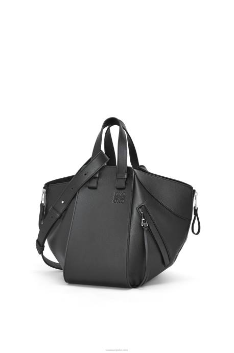 Loewe mujer bolso hamaca pequeño de piel de becerro clásica LP64341 negro