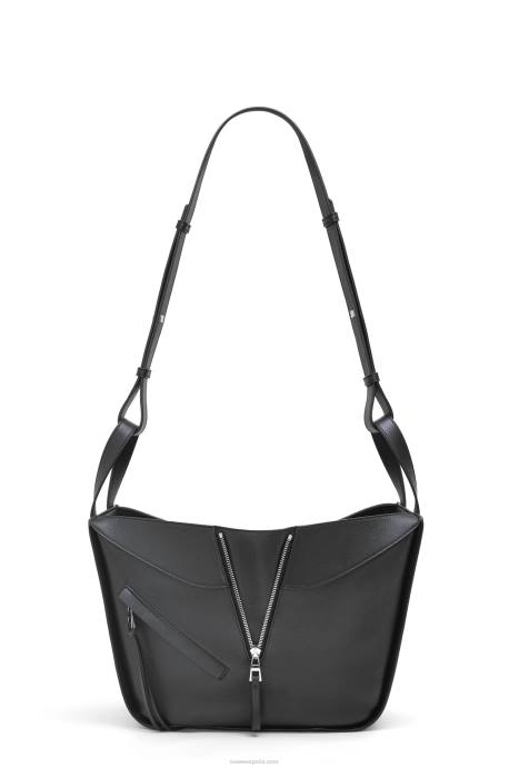 Loewe mujer bolso hamaca pequeño de piel de becerro clásica LP64341 negro