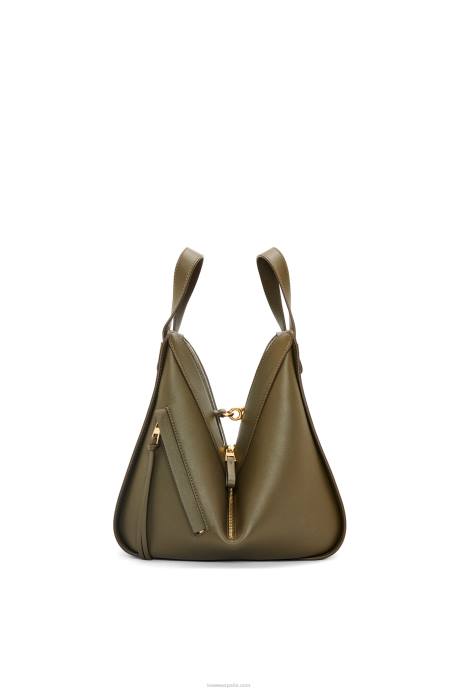 Loewe mujer bolso hamaca pequeño de piel de becerro clásica LP64371 verde caqui oscuro