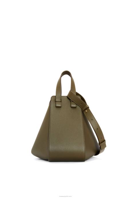 Loewe mujer bolso hamaca pequeño de piel de becerro clásica LP64371 verde caqui oscuro
