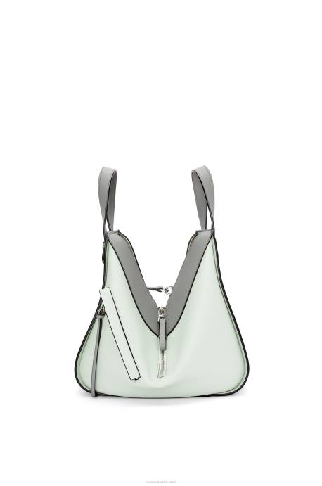 Loewe mujer bolso hamaca pequeño de piel de becerro clásica LP64433 gris ceniza/celadón claro