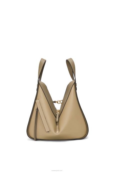 Loewe mujer bolso hamaca pequeño de piel de becerro clásica LP64440 verde arcilla/beige empolvado
