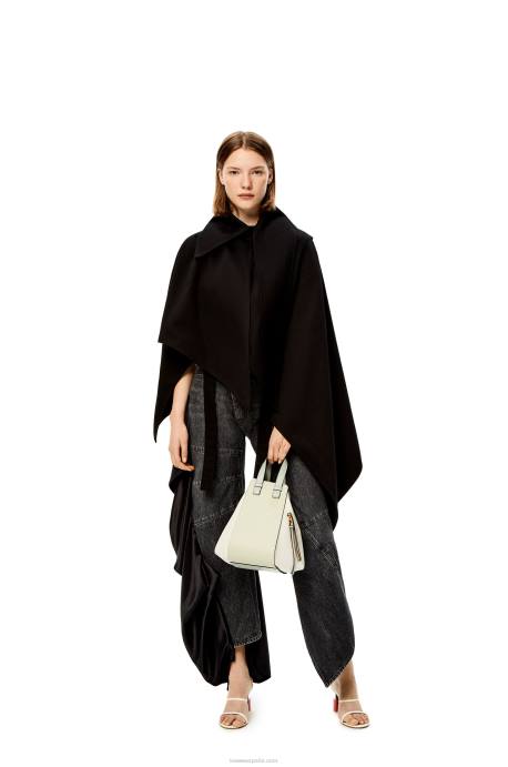 Loewe mujer bolso hamaca pequeño de piel de becerro clásica LP64514 gris ceniza/verde marmol