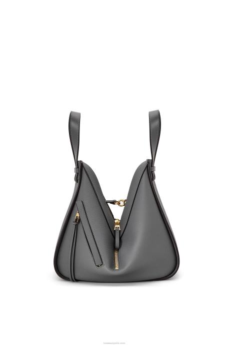 Loewe mujer bolso hamaca pequeño de suave piel de becerro graneada LP64502 gris asfalto