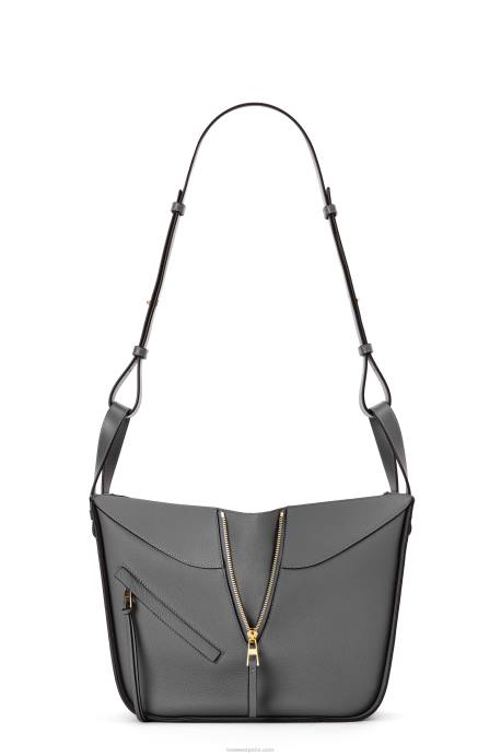 Loewe mujer bolso hamaca pequeño de suave piel de becerro graneada LP64502 gris asfalto