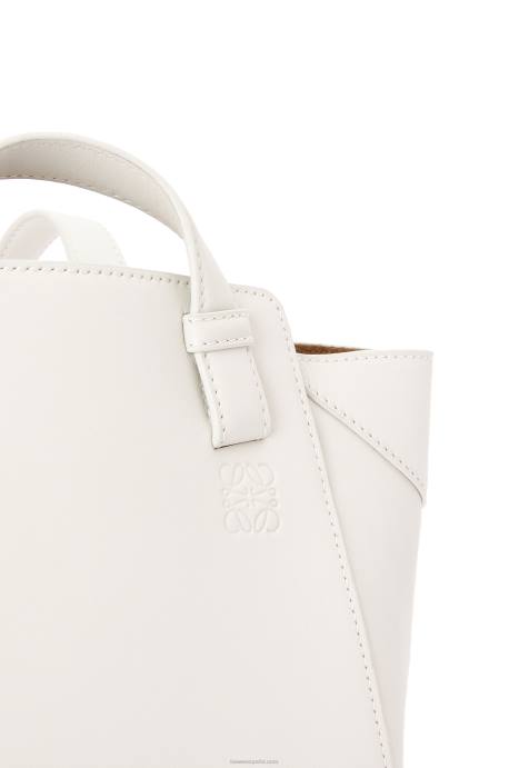 Loewe mujer bolso hammock nugget de napa de becerro LP64499 blanco suave