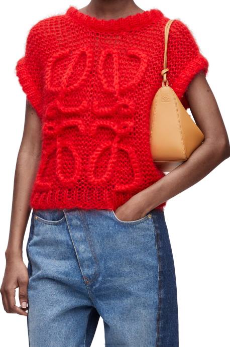 Loewe mujer bolso hobo mini hammock de piel de becerro clásica LP64323 cálido desierto