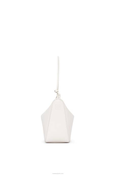 Loewe mujer bolso hobo mini hammock de piel de becerro clásica LP64324 blanco suave