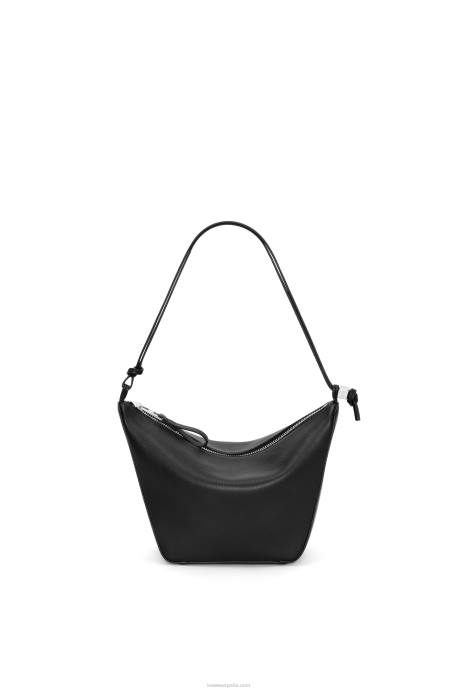 Loewe mujer bolso hobo mini hammock de piel de becerro clásica LP64329 negro